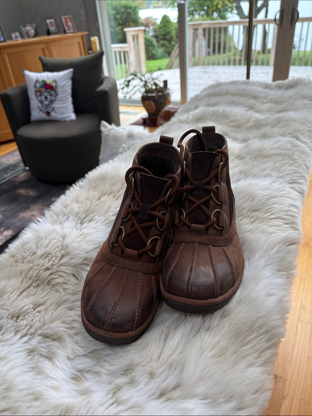 UGG Brown Lace-Up Boots